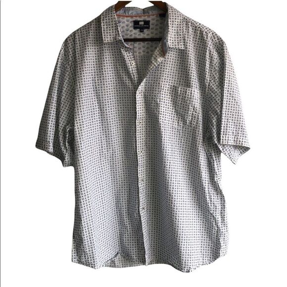 Men's Michael Brandon Printed Short Sleeve Button Down Shirt - Picture 1 of 7